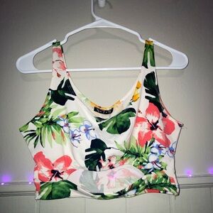 Floral tank top with straps.